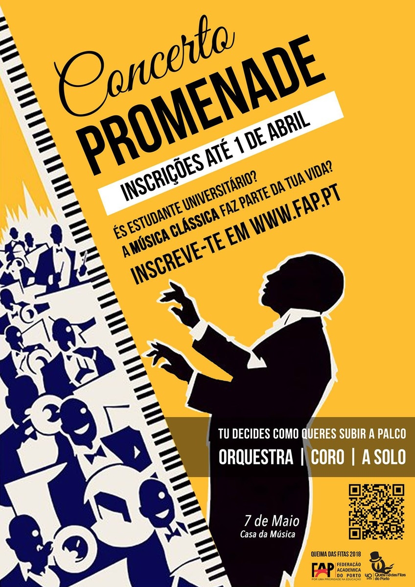 Inscrições para o Concerto Promenade da Queima das Fitas do Porto 2018